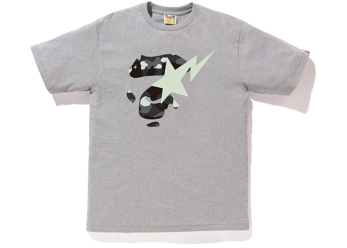 BAPE City Camo Ape Face On Bapesta Tee Grey/Black