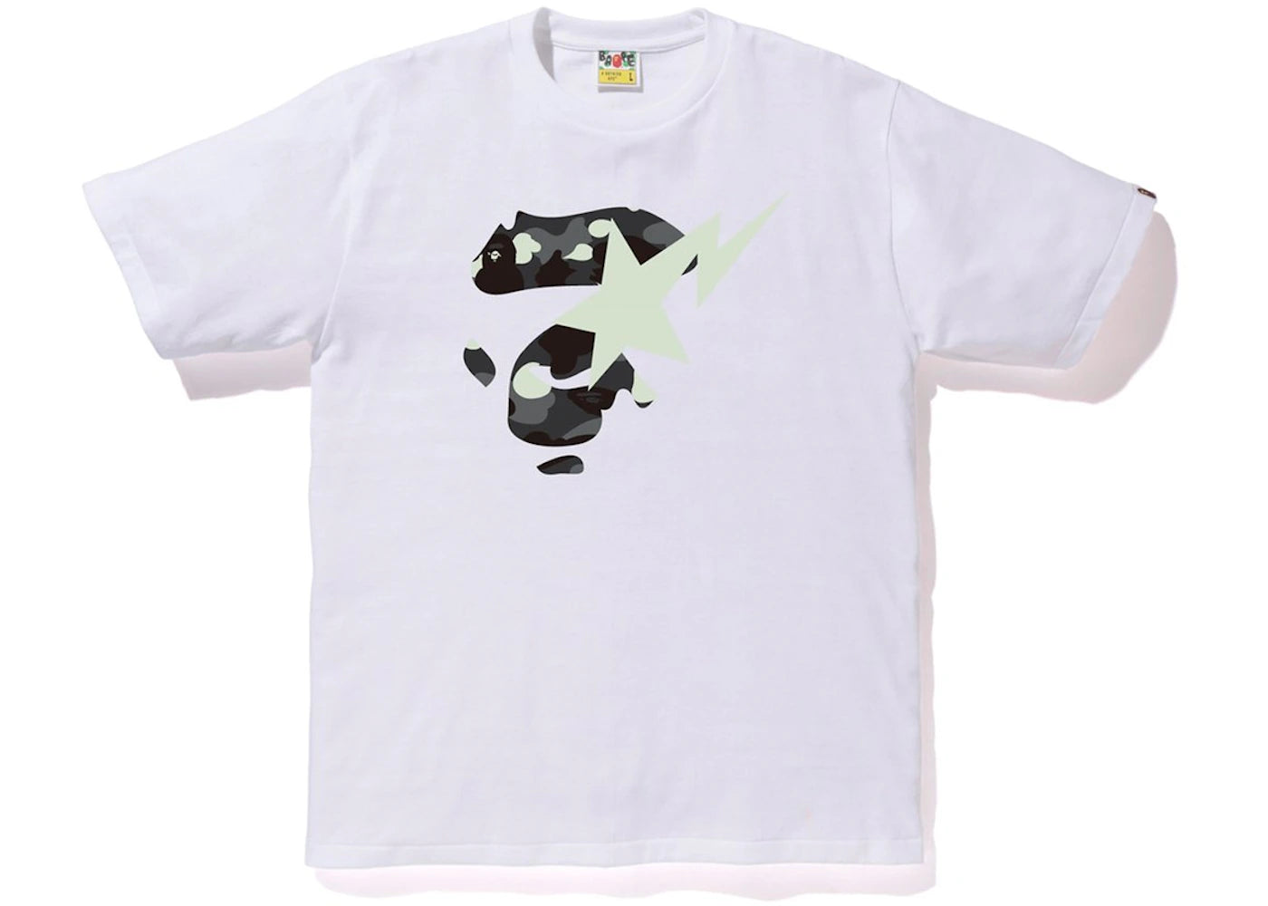 BAPE City Camo Ape Face On Bapesta Tee White/Black