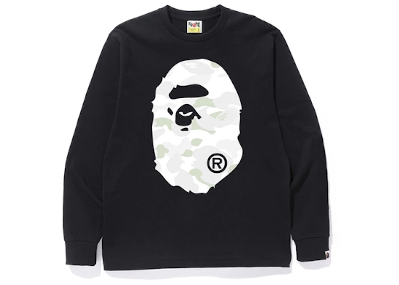 BAPE City Camo Big Ape Head L/S Tee Black/White