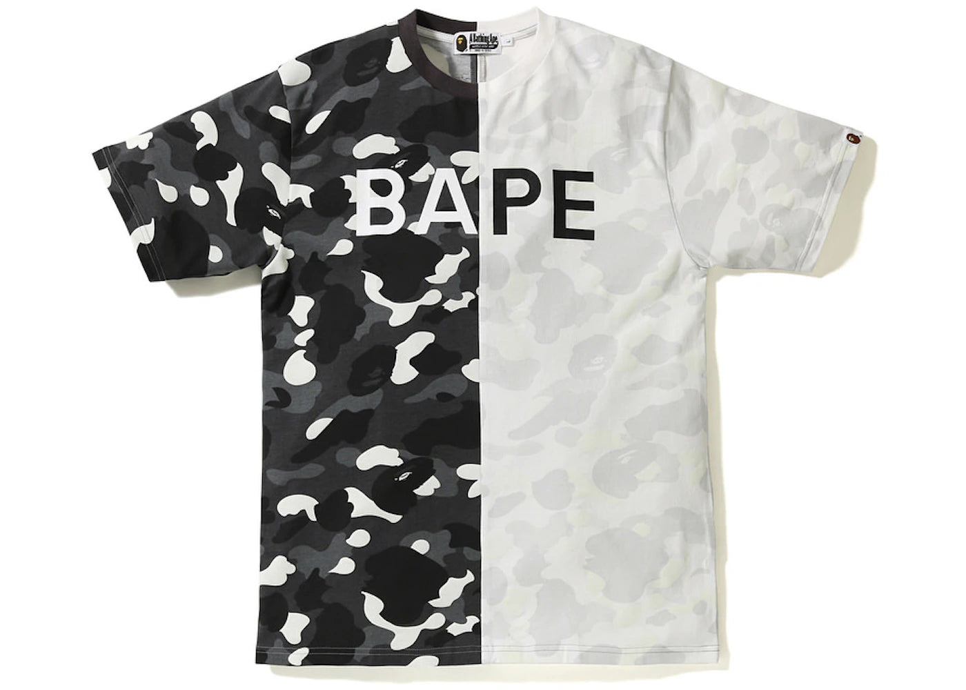 BAPE City Camo Half Bape Tee White/Black