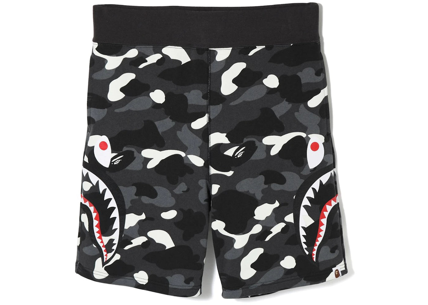 BAPE City Camo Side Shark Sweat Shorts Black