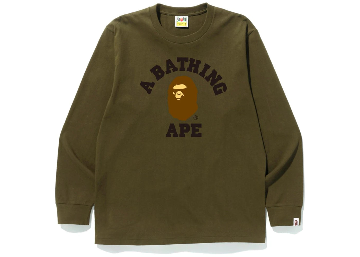 BAPE College L/S Tee Olive