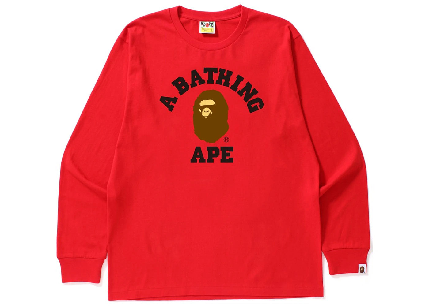 BAPE College L/S Tee Red