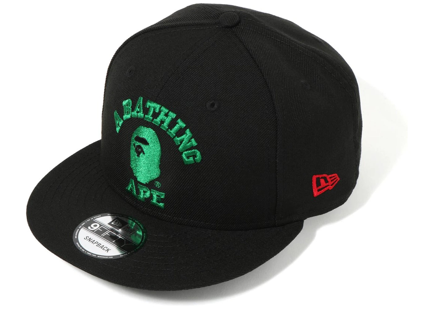 BAPE College New Era Snapback Cap Black/Green