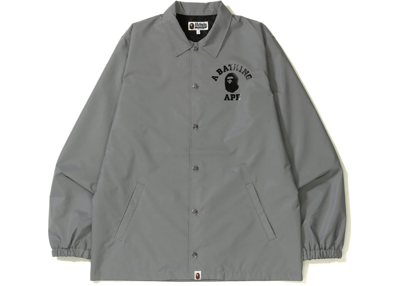 BAPE College Reflector Coach Jacket Grey