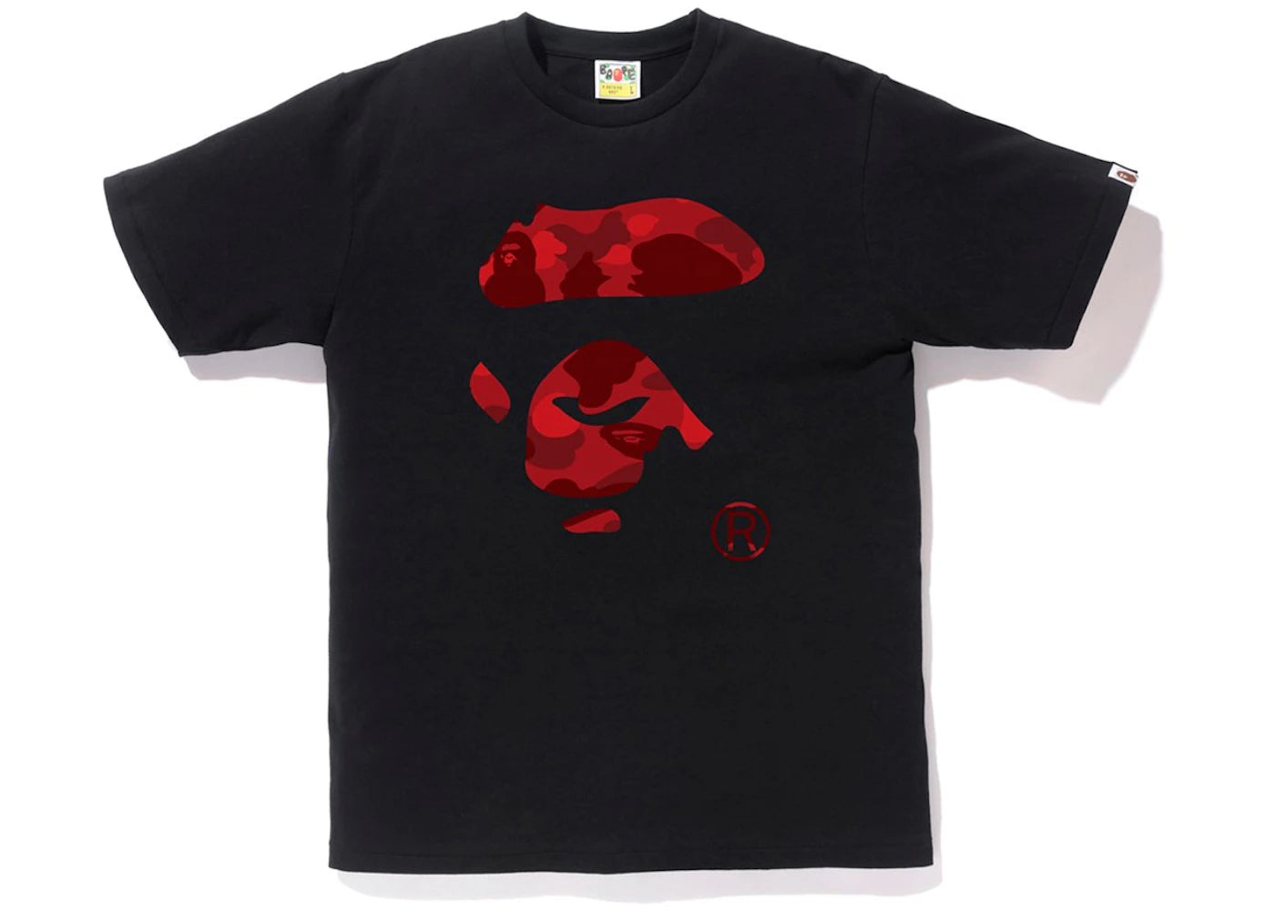 BAPE Color Camo Ape Face Tee Black/Red