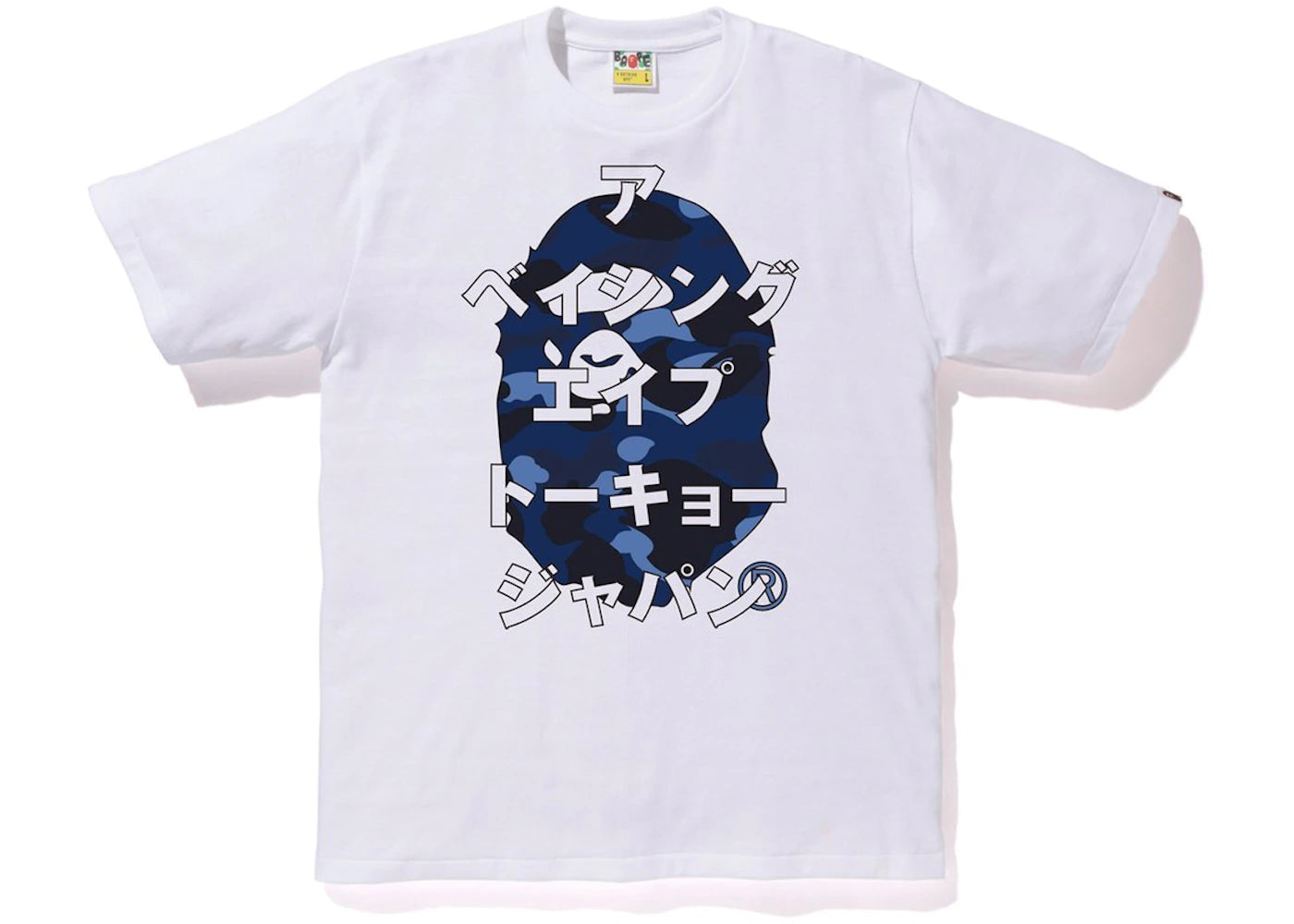 BAPE Color Camo Ape Head Katakana Tee White/Blue