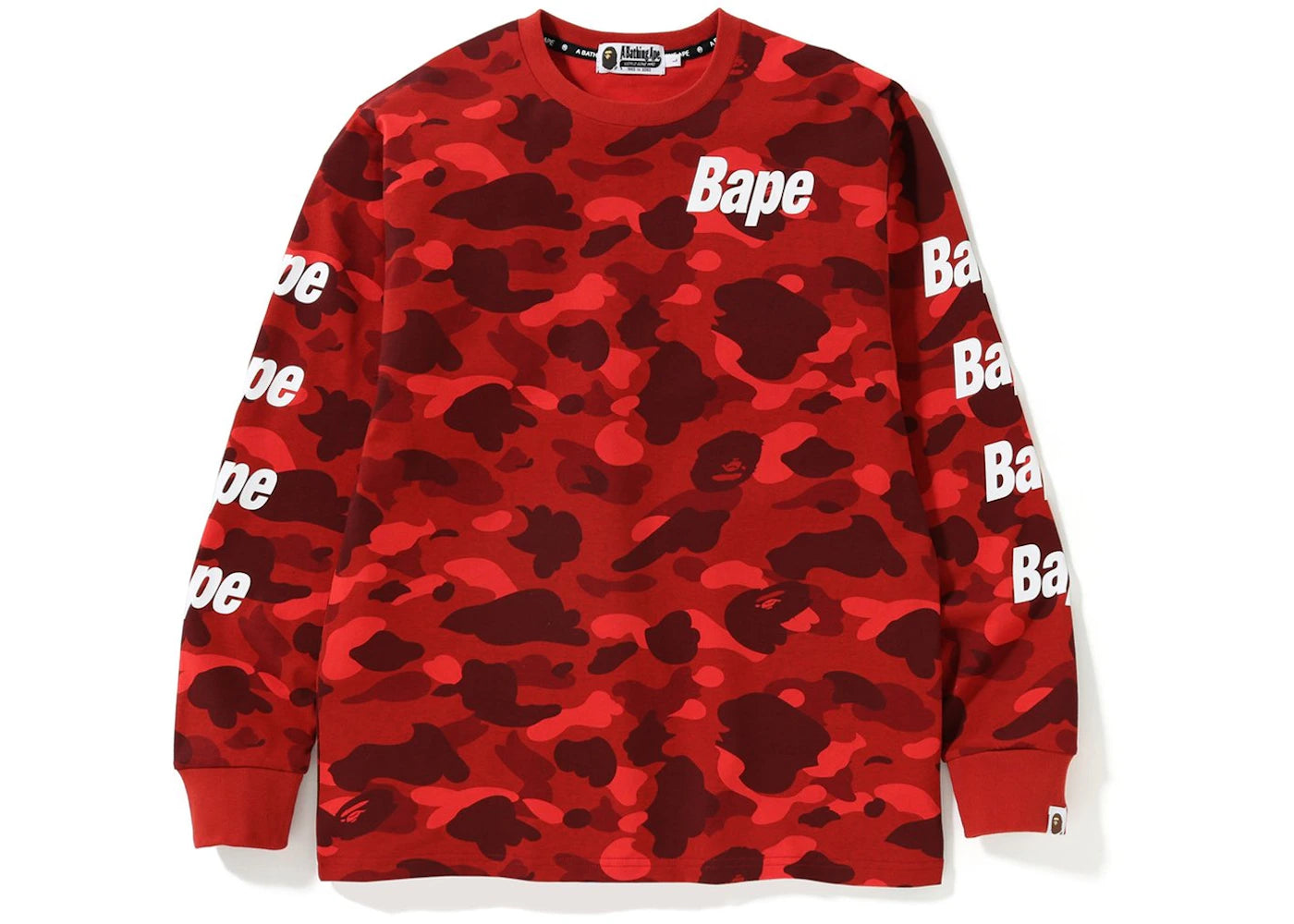 BAPE Color Camo Bape LS Tee Red