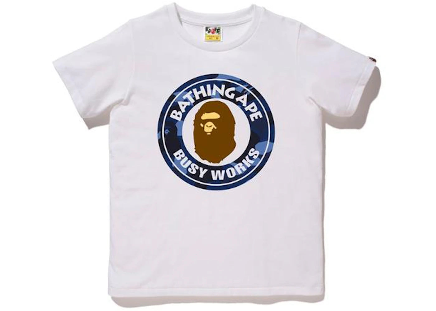 BAPE Color Camo Busy Works Tee L White/Navy