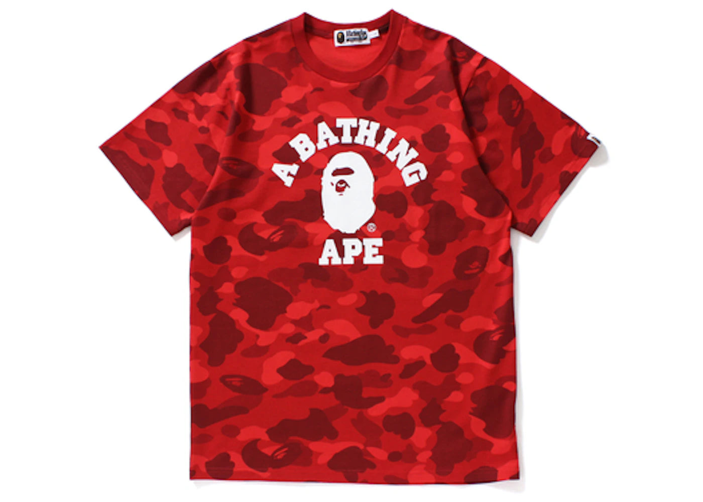BAPE Color Camo College Tee Red