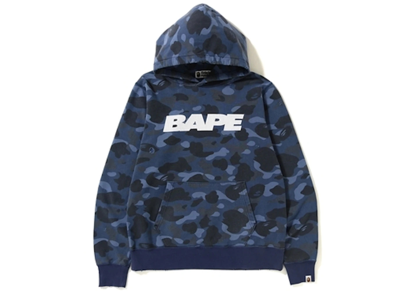 BAPE Color Camo Damage Wide Pullover Hoodie Blue
