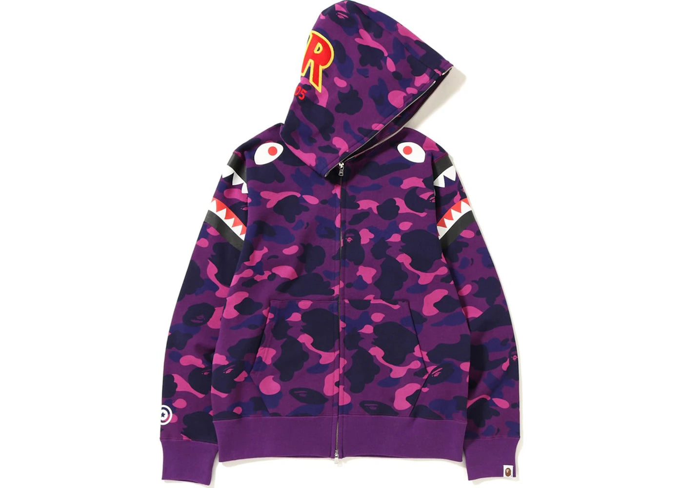 BAPE Color Camo Double Shark Full Zip Hoodie Purple
