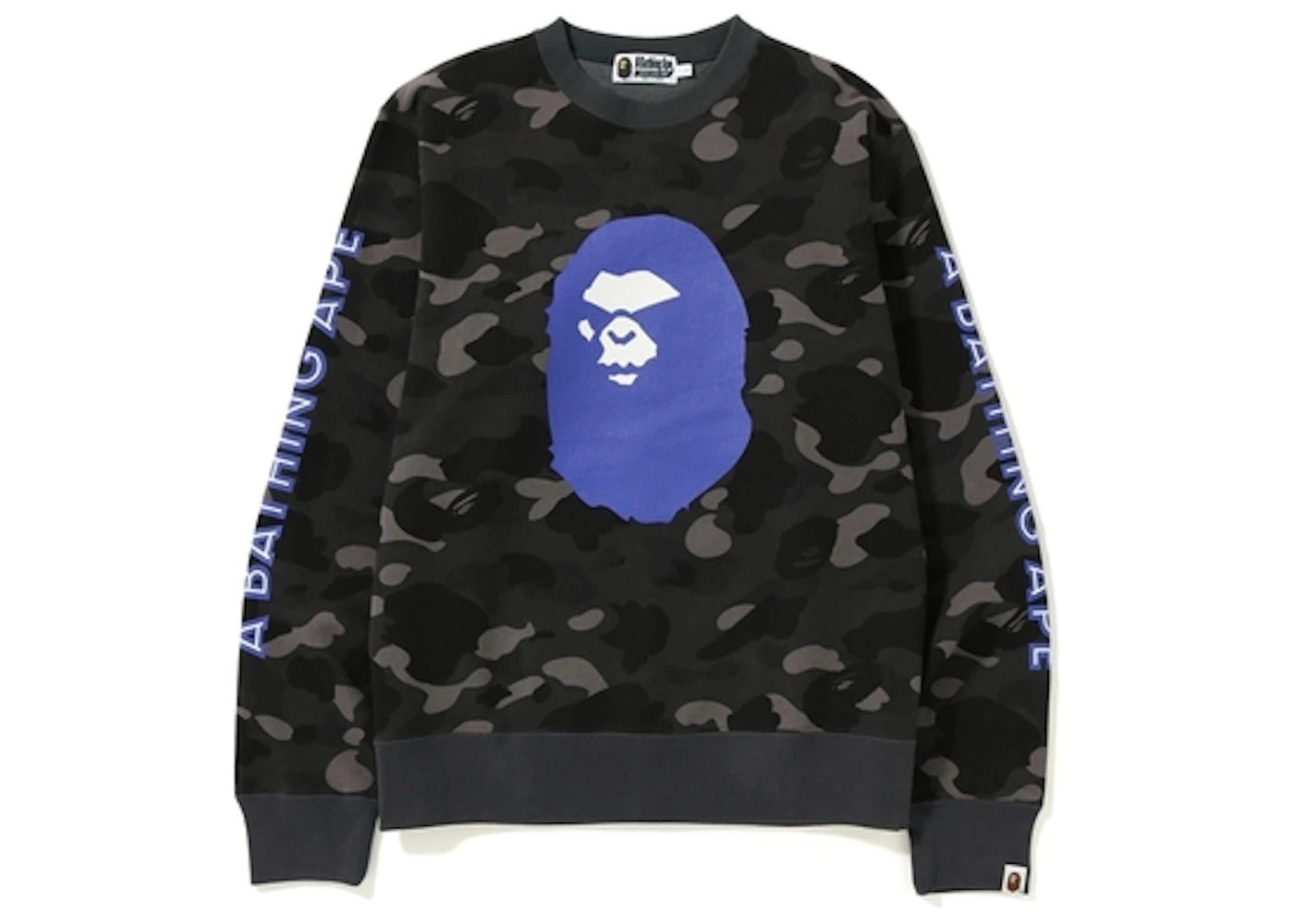BAPE Color Camo Mad Face Wide Crewneck Black