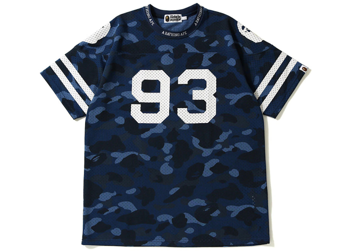 BAPE Color Camo Mesh Football Wide Tee Navy