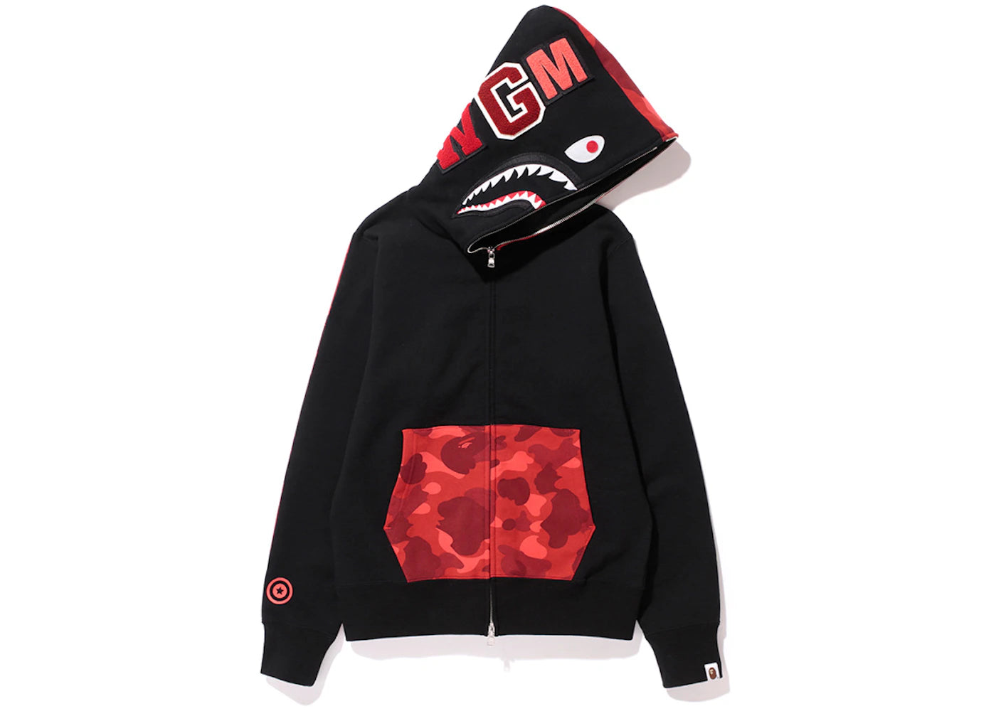 BAPE Color Camo NW20 Full Zip Shark Hoodie Black/Red