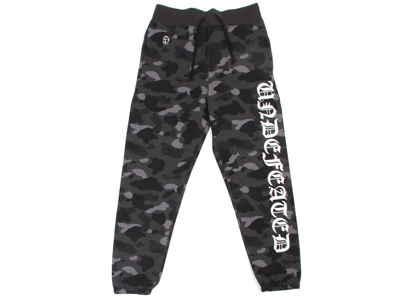 BAPE X Undefeated;Mr Cartoon Color Camo Old English Logo Sweatpants Black