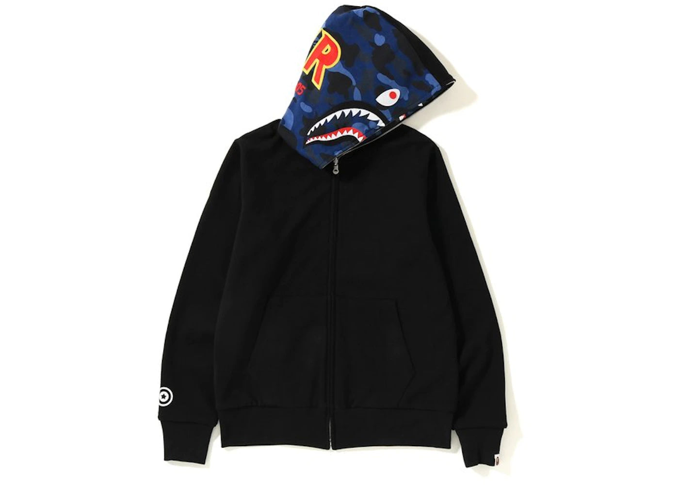 BAPE Color Camo Reversible PONR Shark Full Zip Hoodie Black/Blue