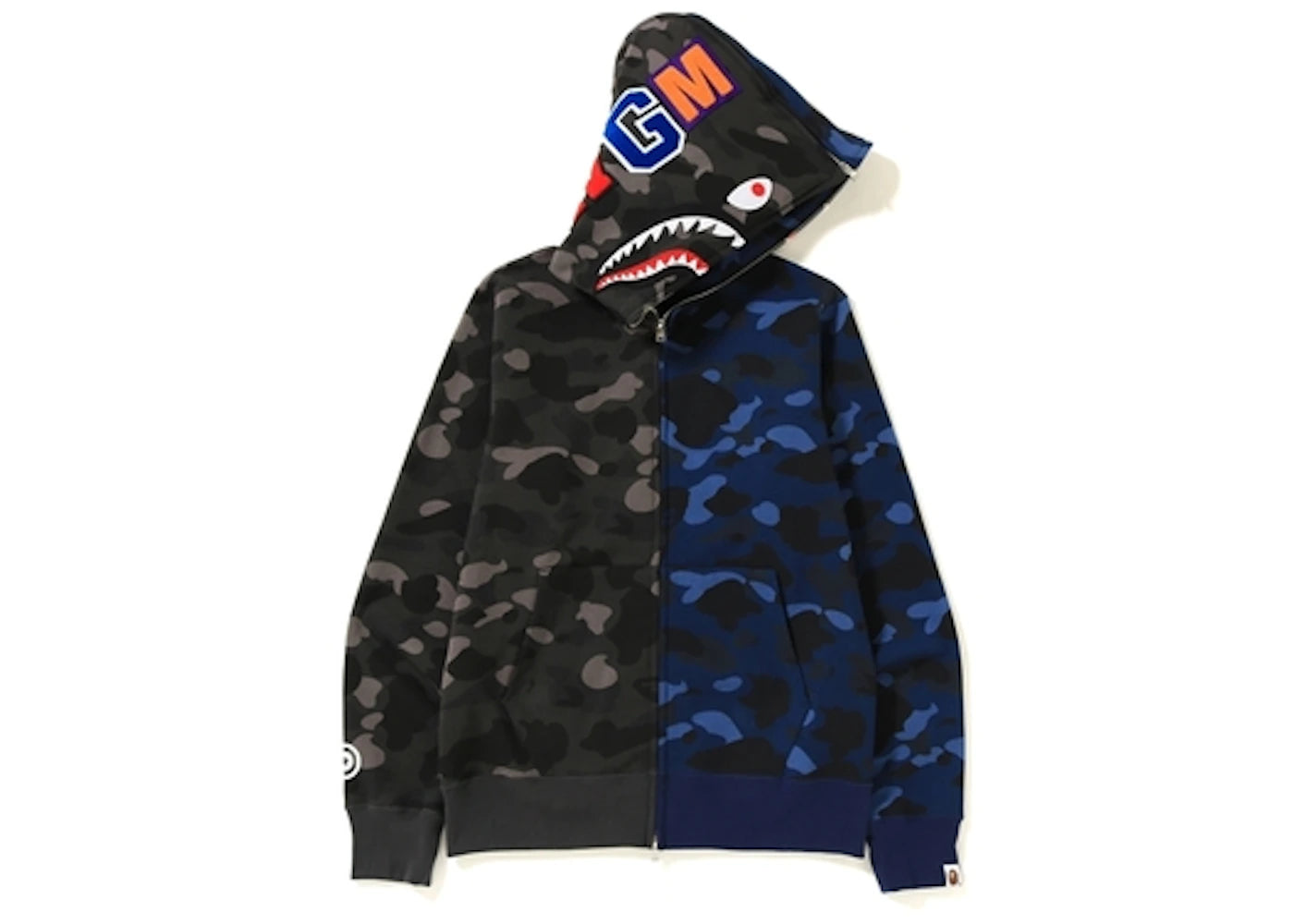 BAPE Color Camo Separate Shark Full Zip Hoodie Black/Blue