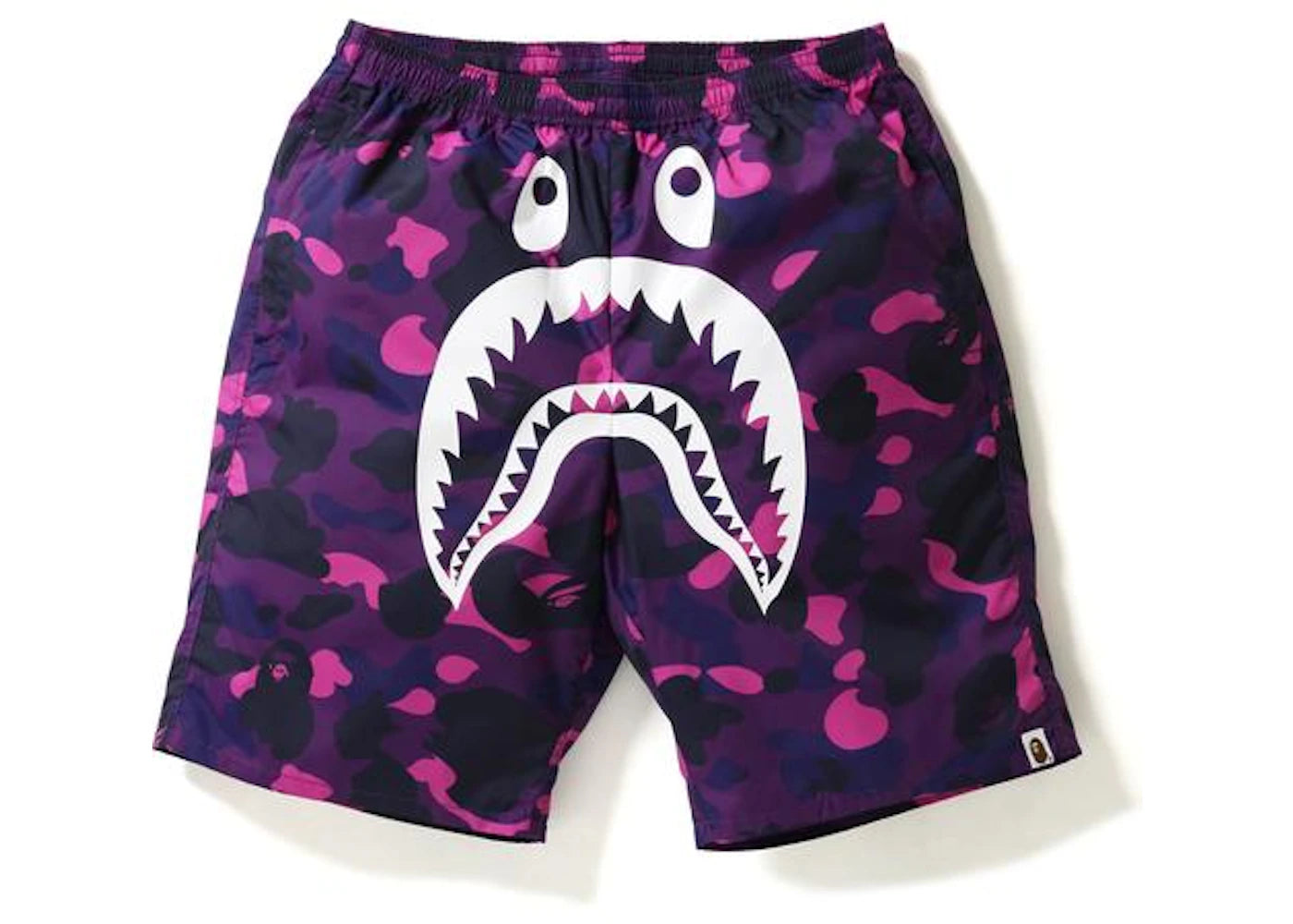 BAPE Color Camo Shark Beach Shorts Purple