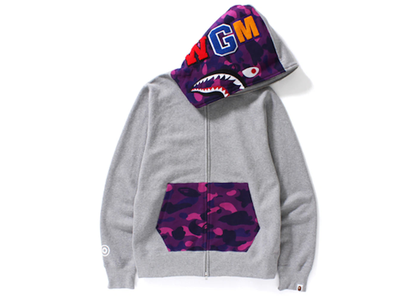 BAPE Color Camo Shark Full Zip Hoodie Gray