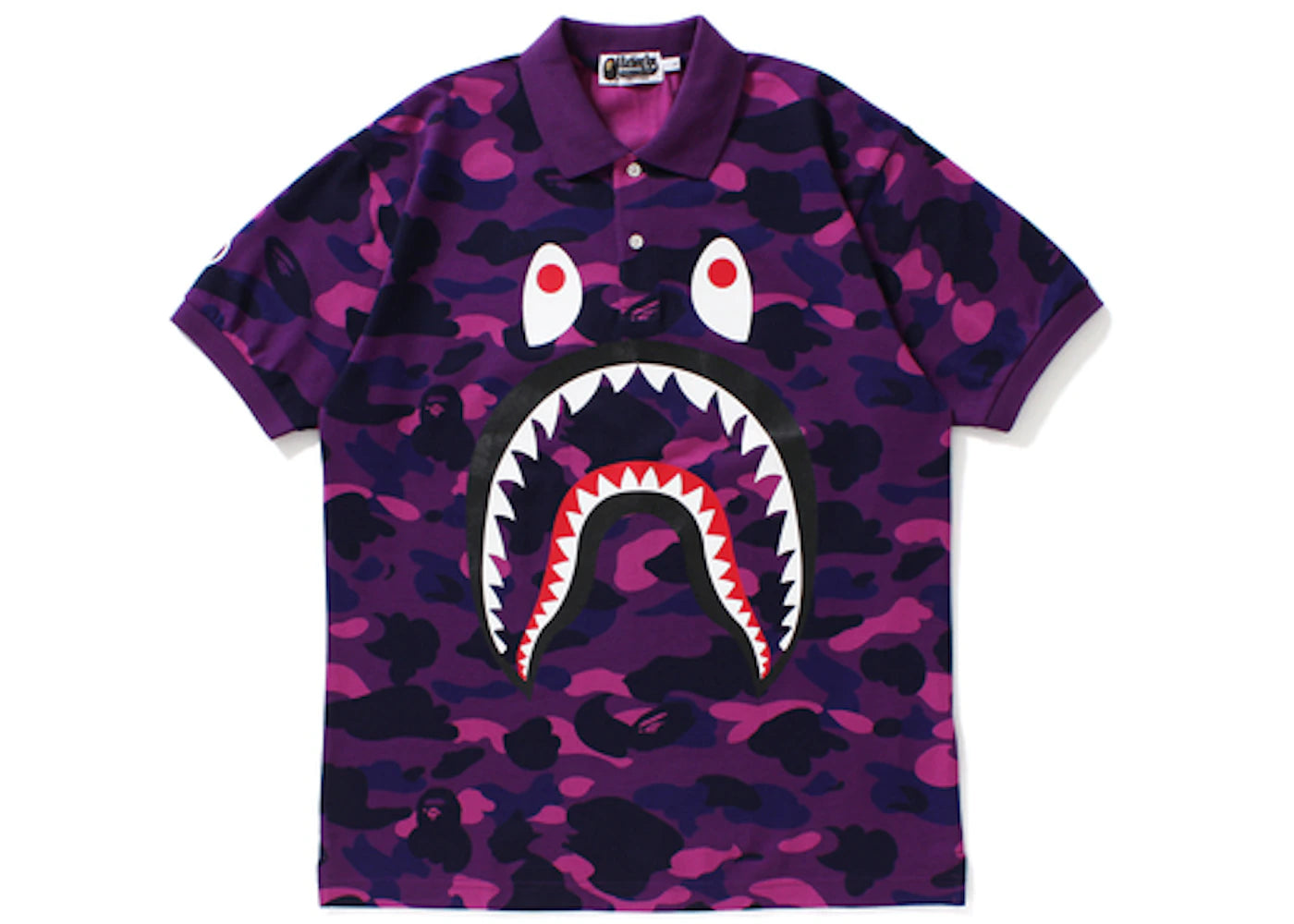 BAPE Color Camo Shark Polo Purple