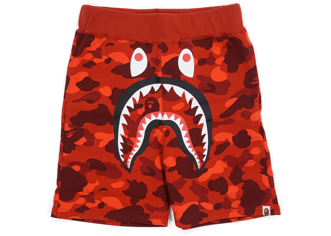 BAPE Color Camo Shark Sweatshorts Red