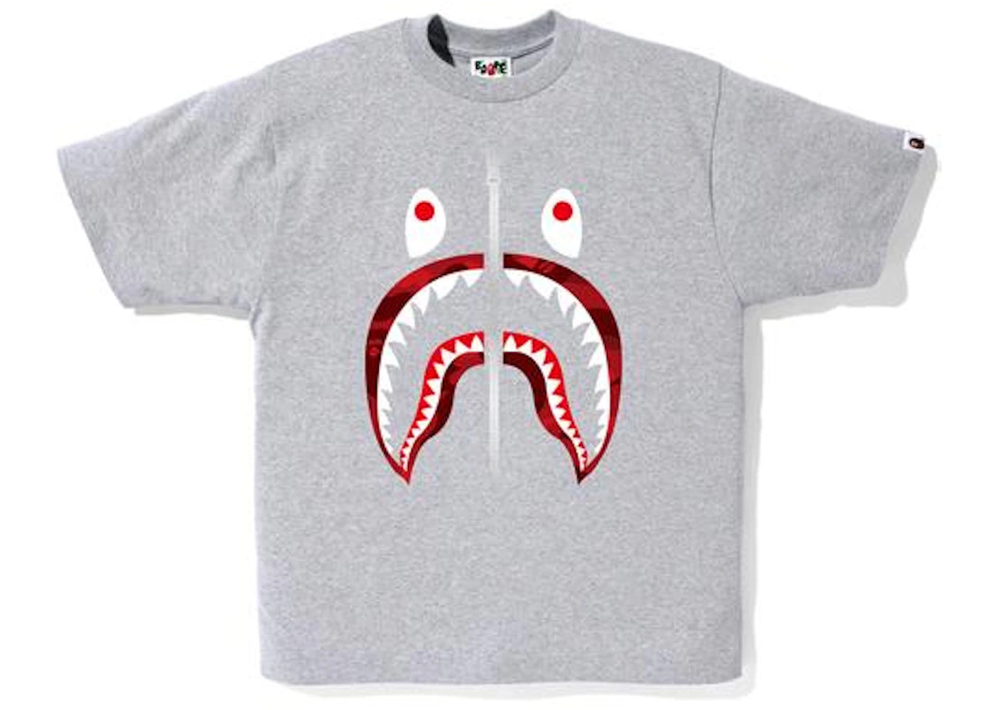 BAPE Color Camo Shark Tee Tee Gray/Red