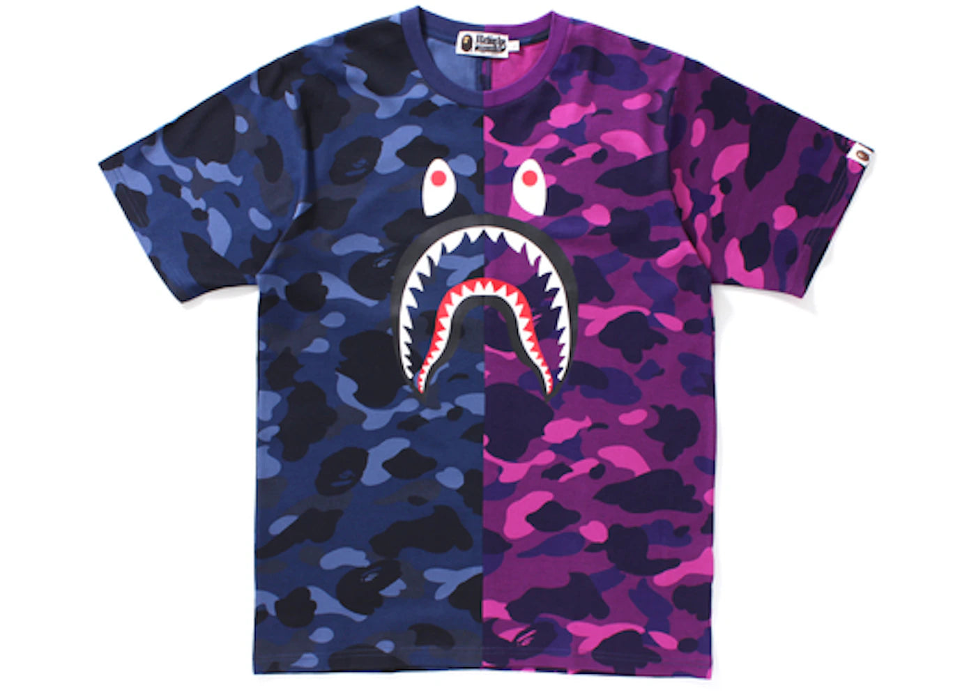 BAPE Color Camo Shark Tee Navy/Purple Camo