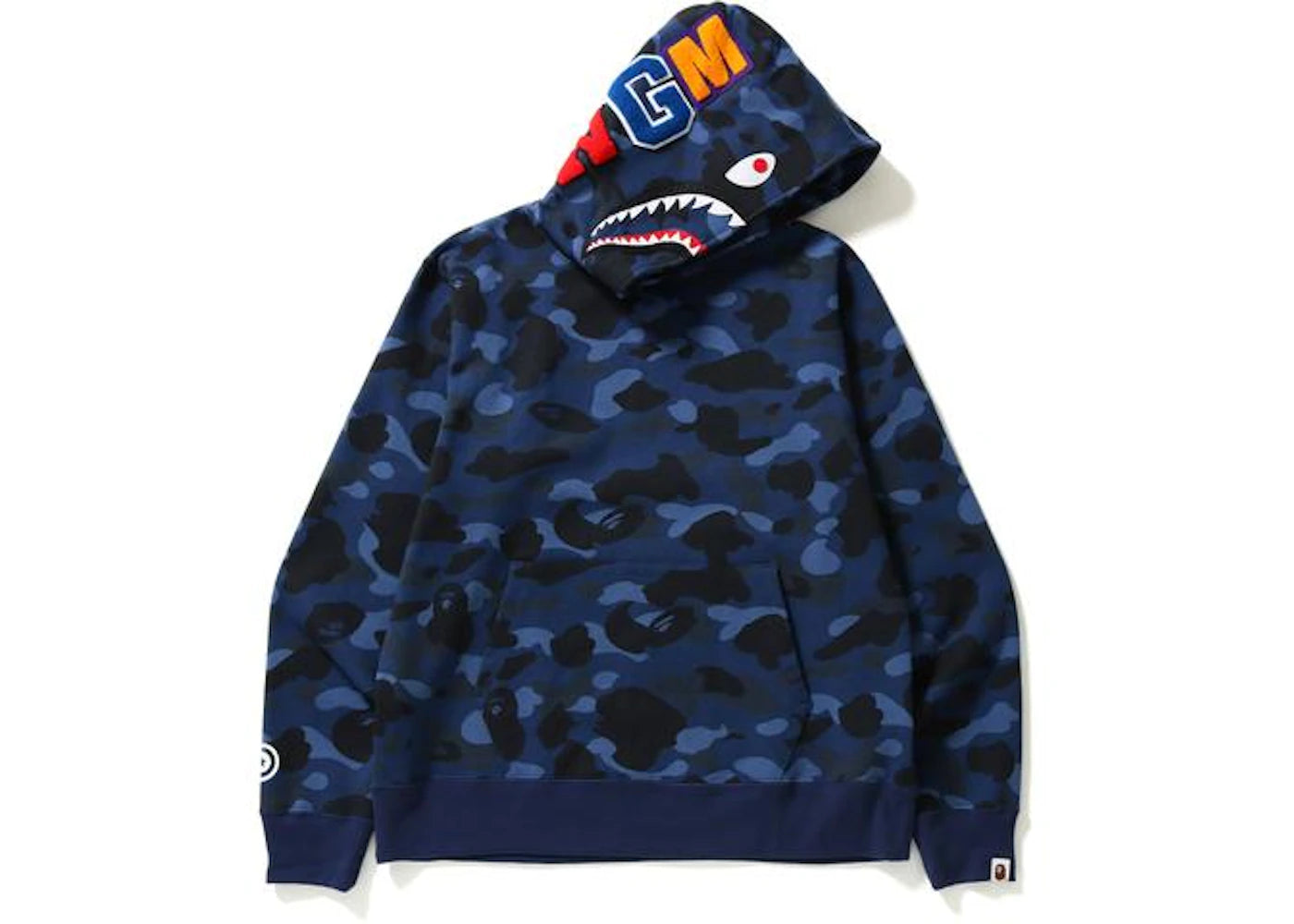 BAPE Color Camo Shark Wide Pullover  Hoodie Navy
