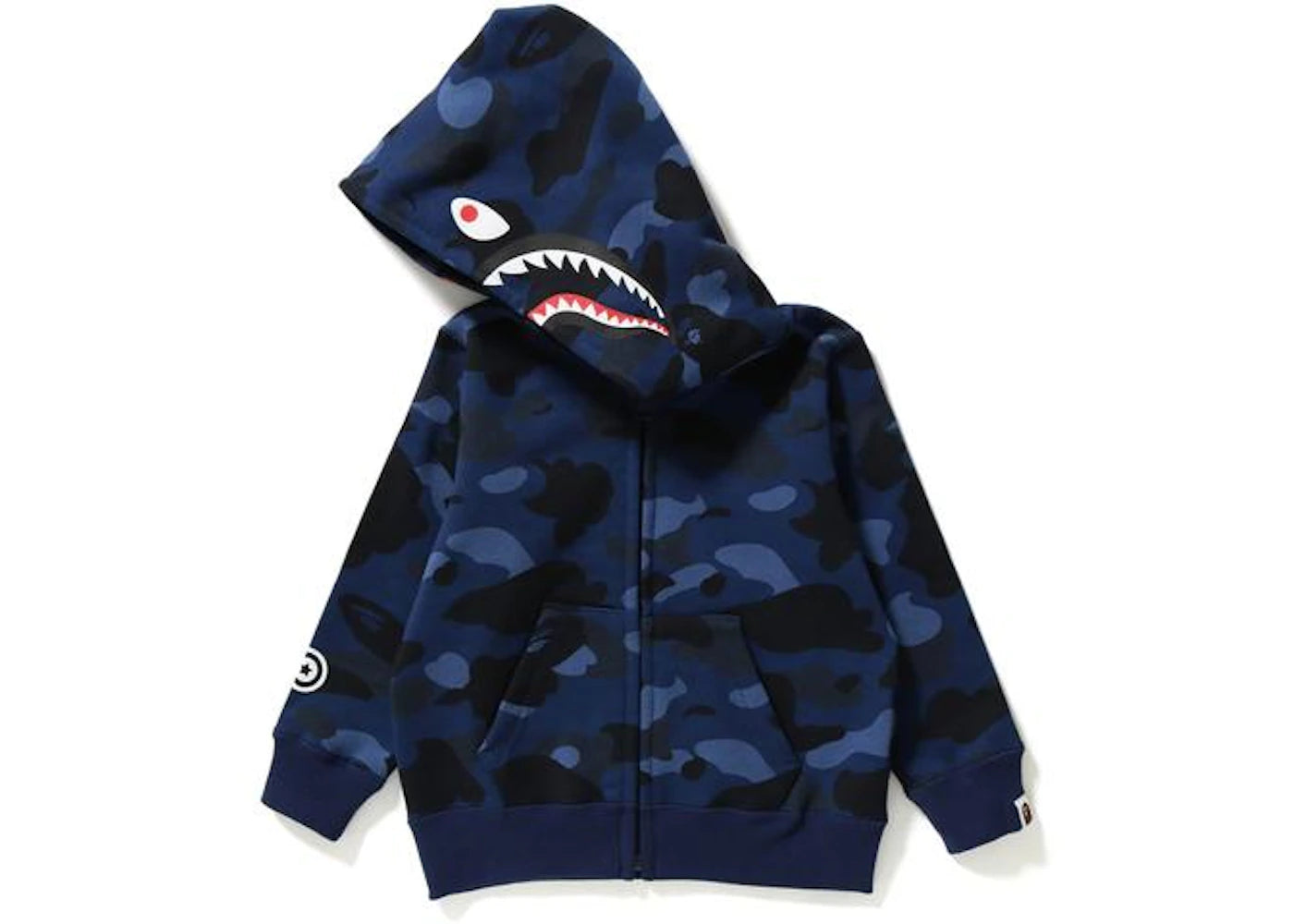 BAPE Color Camo Shark Zip Hoodie (Kids) Navy