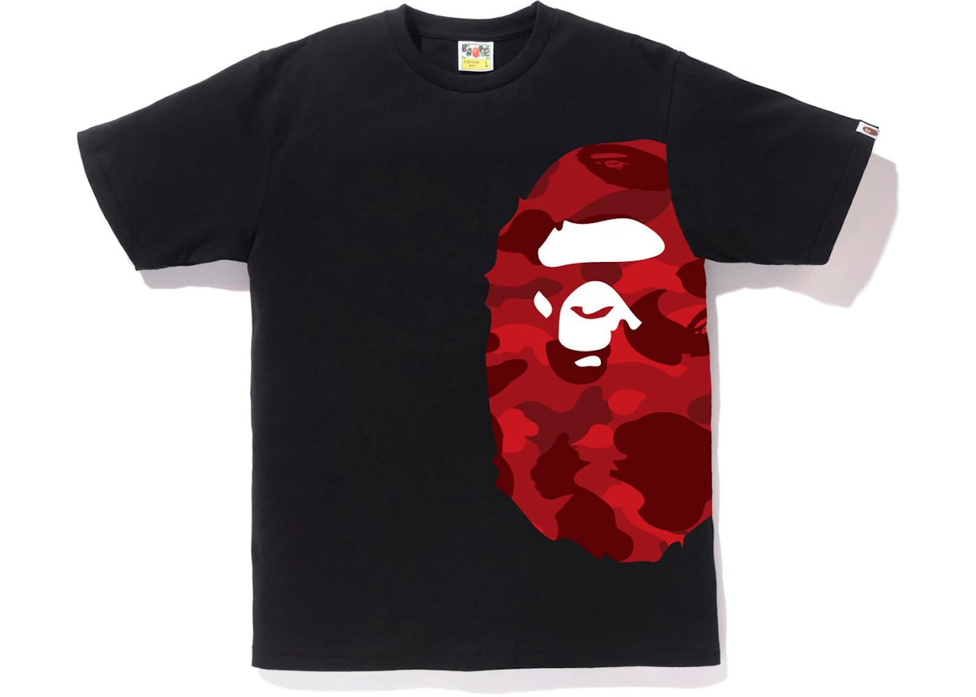 BAPE Color Camo Side Big Ape Head Tee Black/Red