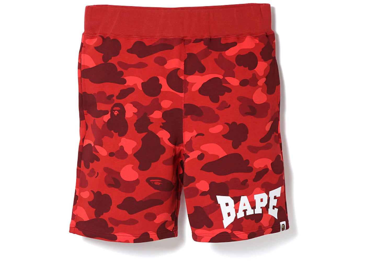 BAPE Color Camo Sweat Shorts Red