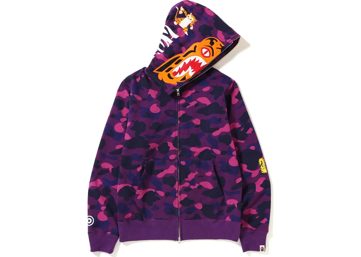 BAPE Color Camo Tiger Full Zip Hoodie (FW18) Purple