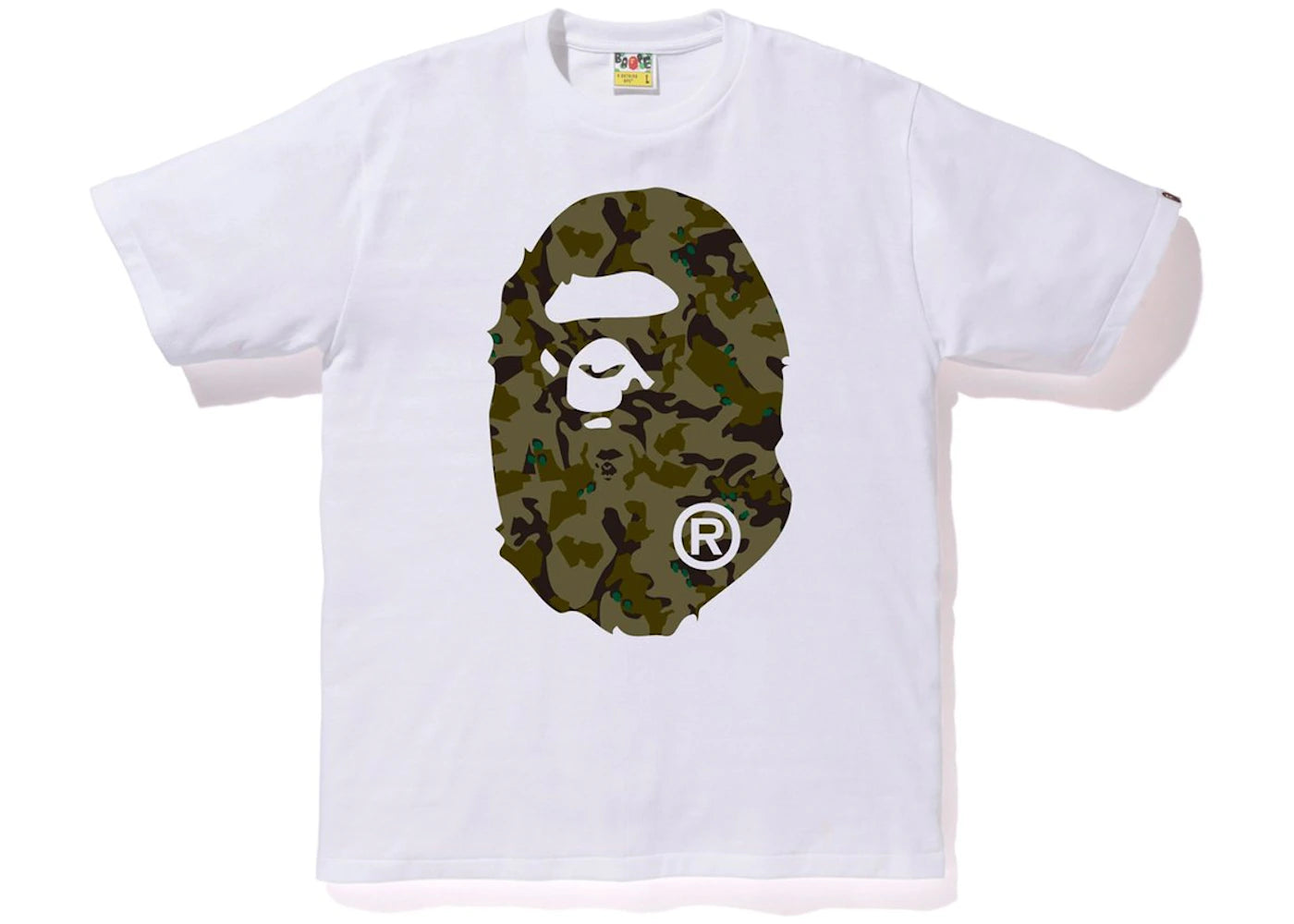 BAPE Desert Camo Big Ape Head Tee White/Green