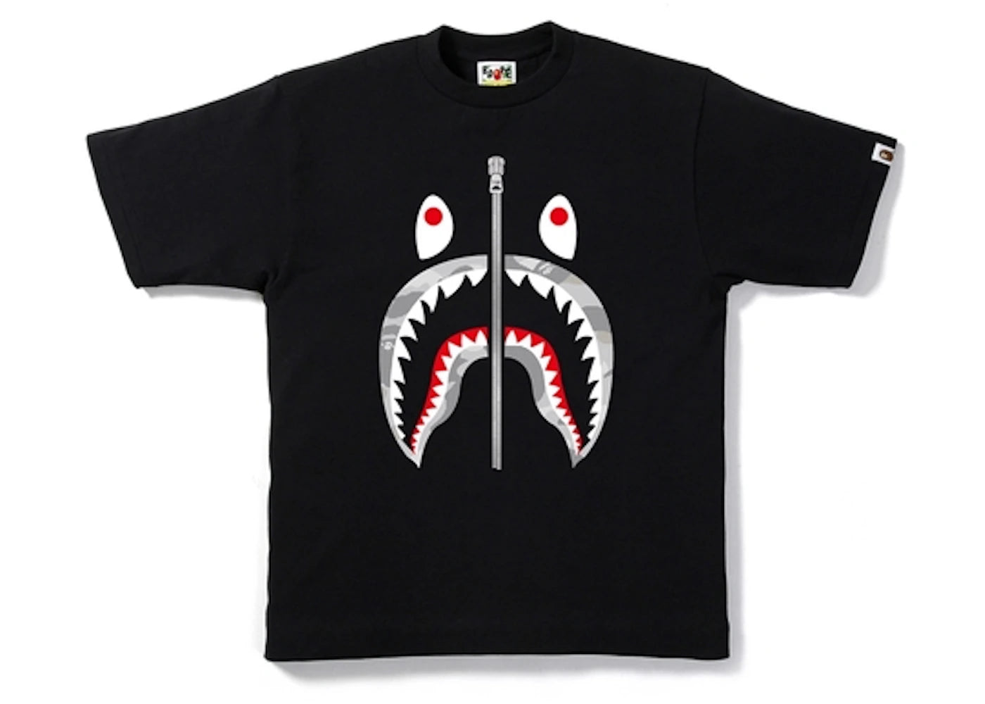 BAPE Dot Camo Shark Tee Black/Silver