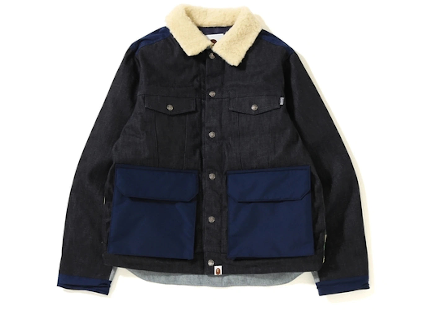 BAPE Down Wide Denim Jacket Indigo/Yellow