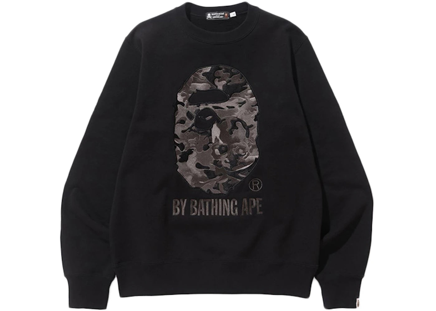 BAPE X Mastermind Japan Embroidered Apehead and Skull Crewneck Sweatshirt Black