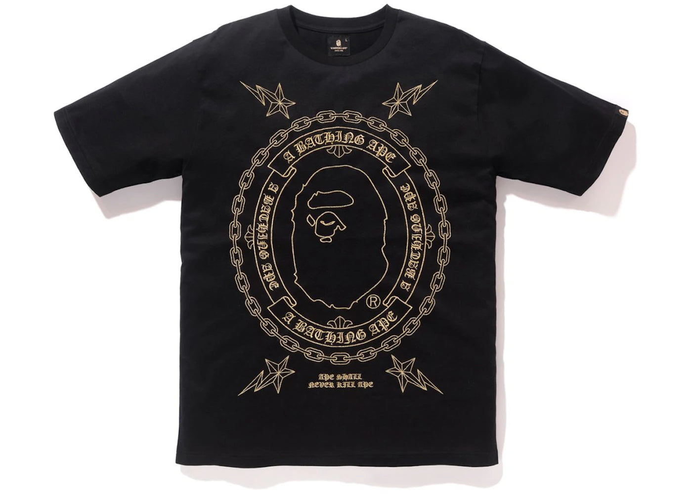 BAPE Embroidery Tee Black