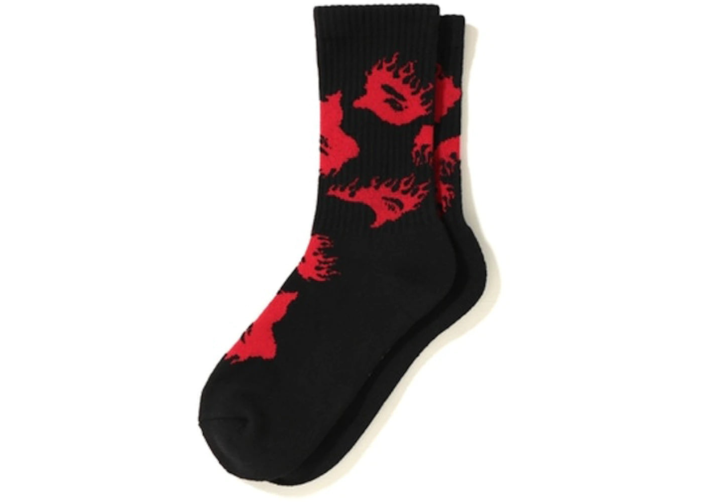 BAPE Fire Pattern Socks Black