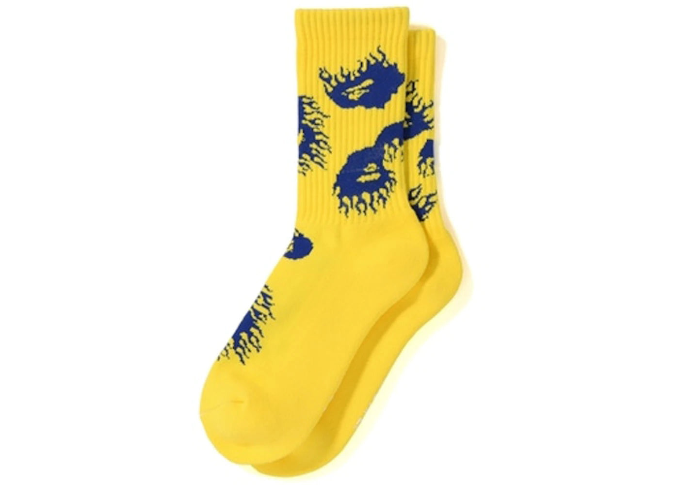BAPE Fire Pattern Socks Yellow