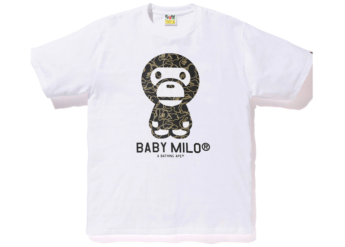 BAPE Foil Neon Camo Baby Milo Tee White/Gold