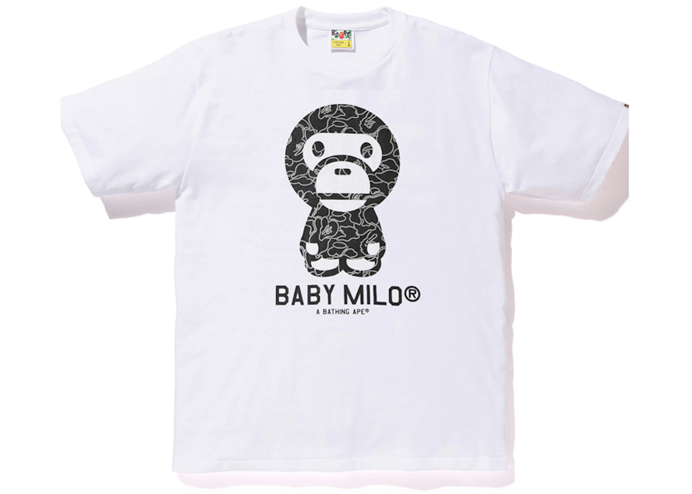 BAPE Foil Neon Camo Baby Milo Tee White/Silver
