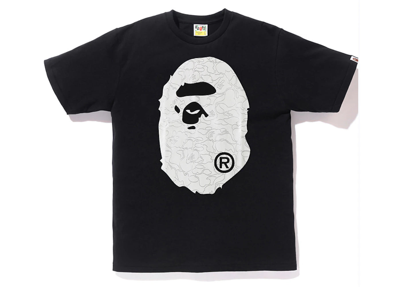 BAPE Foil Neon Camo Big Ape Head Tee Black/Gold