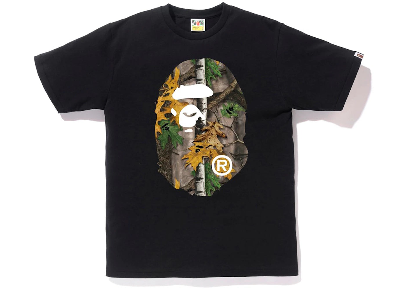 BAPE Forest Camo Big Ape Head Tee Black/Beige