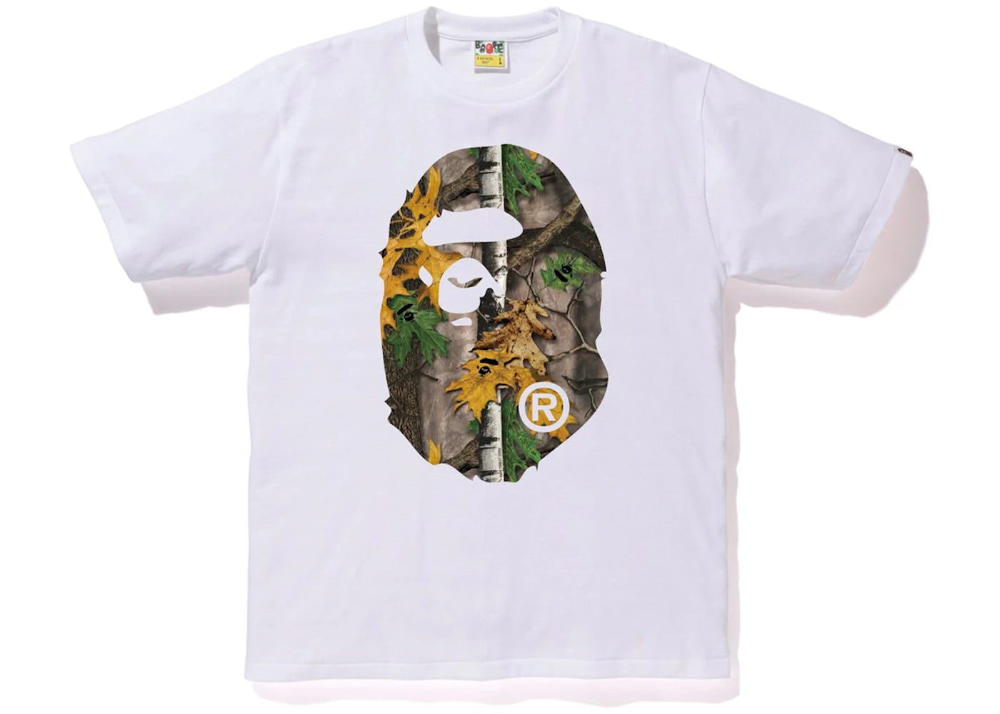 BAPE Forest Camo Big Ape Head Tee White/Beige