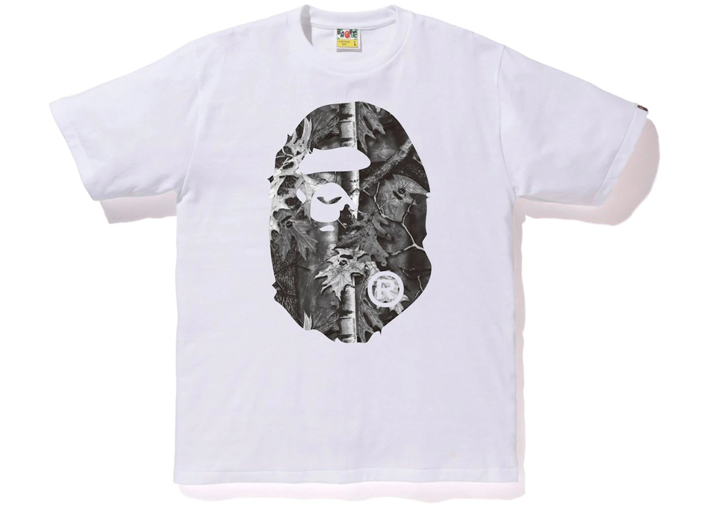 BAPE Forest Camo Big Ape Head Tee White/Black