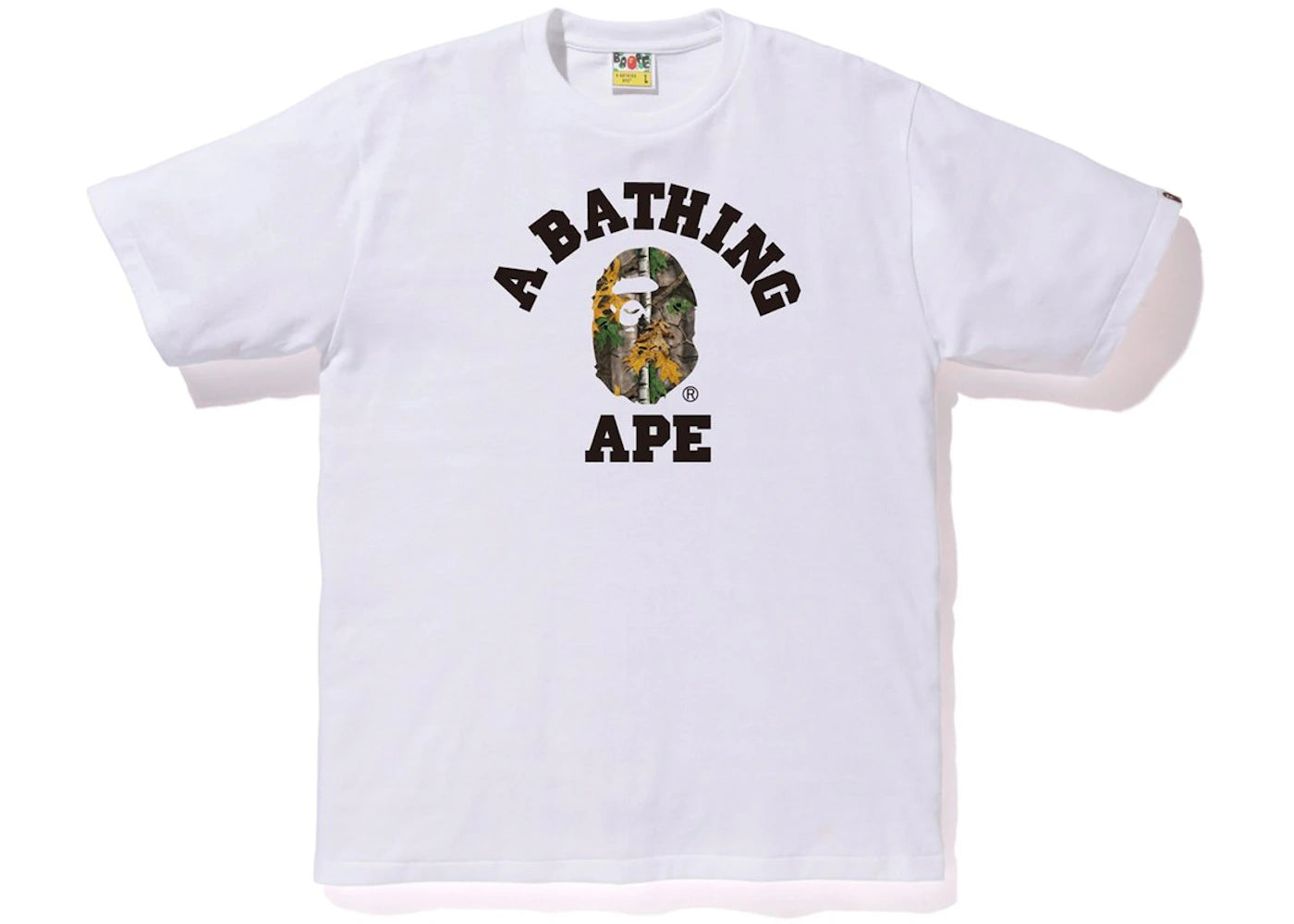 BAPE Forest Camo College Tee White/Beige