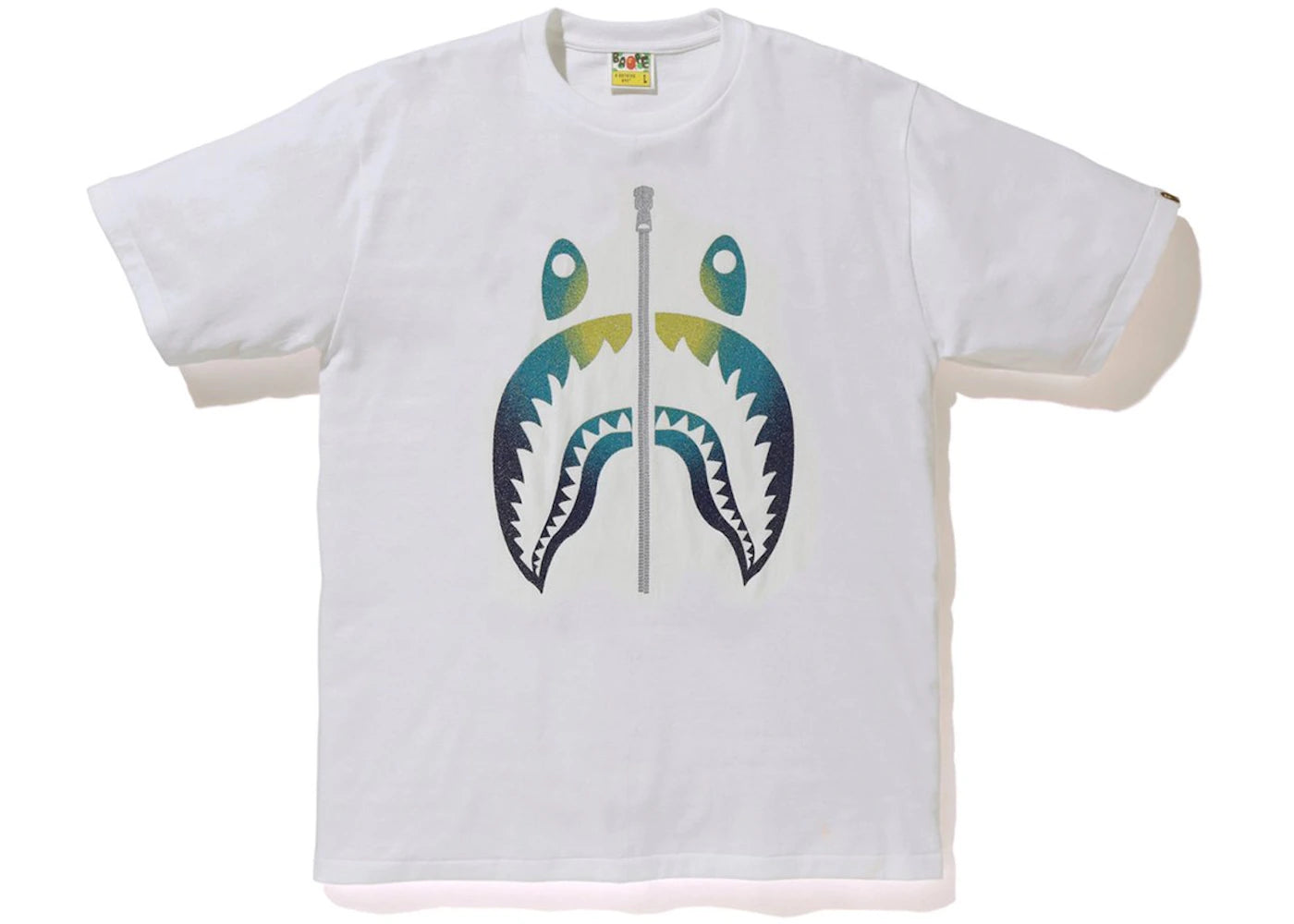 BAPE Glass Beads Gradation Shark Tee White/Blue