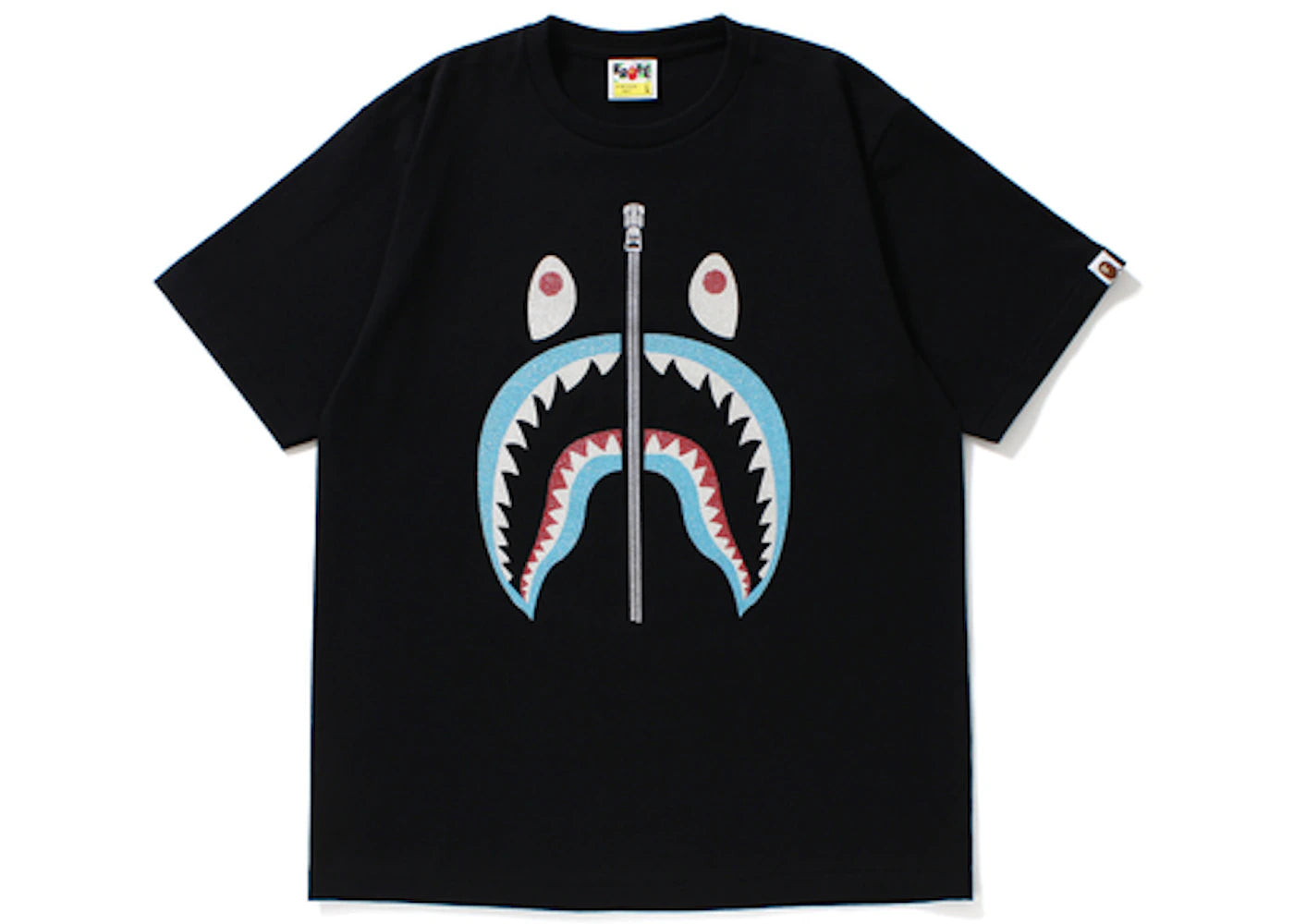 BAPE Glass Beads Shark Tee Black