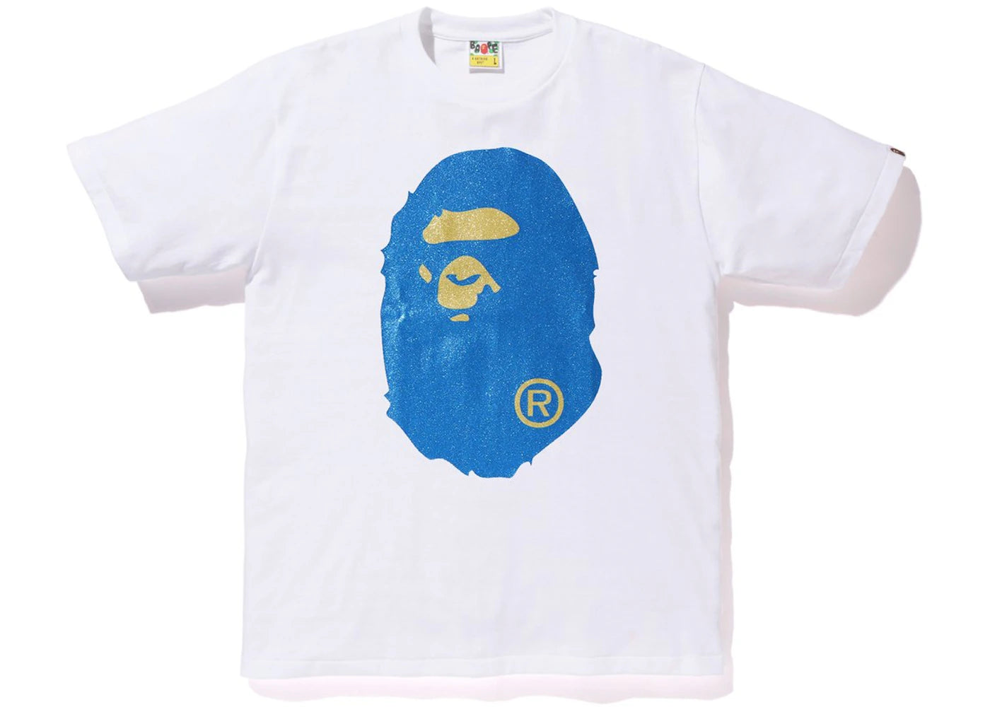 BAPE Glitter Big Ape Head Tee White/Blue